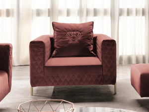 BRERA PLUS - Velvet armchair with armrests _ Former In Italia